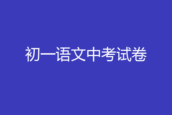 初一语文中考试卷