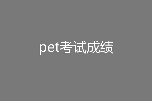 pet考试成绩