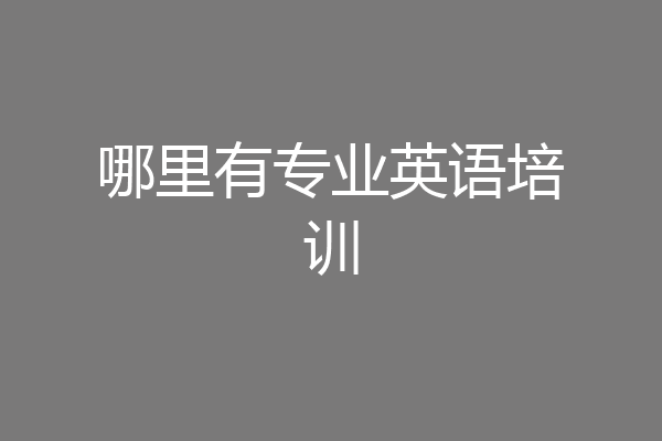 哪里有专业英语培训