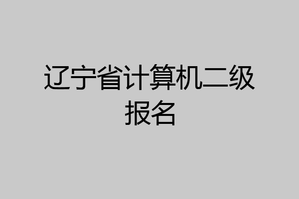 辽宁省计算机二级报名