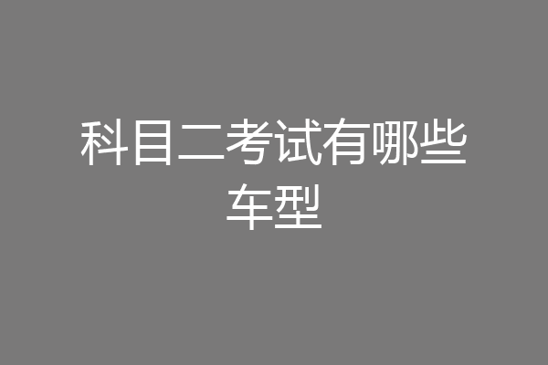 科目二考试有哪些车型
