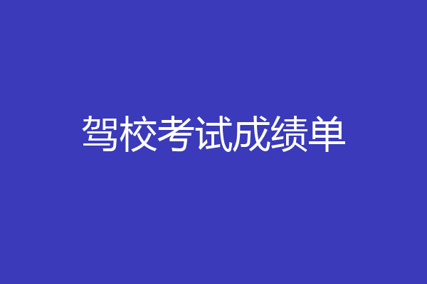 驾校考试成绩单
