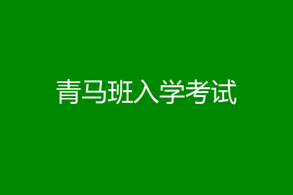 青马班入学考试