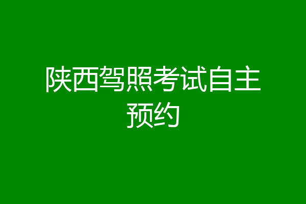 陕西驾照考试自主预约