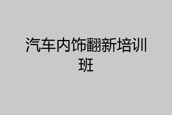 汽车内饰翻新培训班