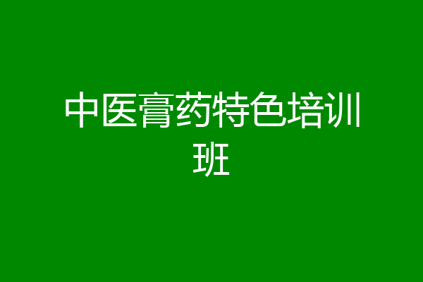 中医膏药特色培训班