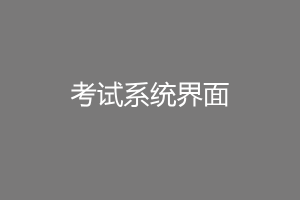 考试系统界面