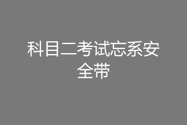科目二考试忘系安全带