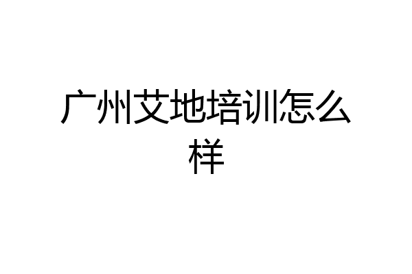 广州艾地培训怎么样