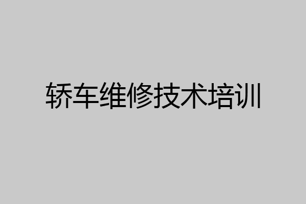 轿车维修技术培训