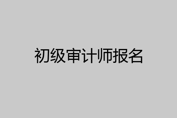 初级审计师报名