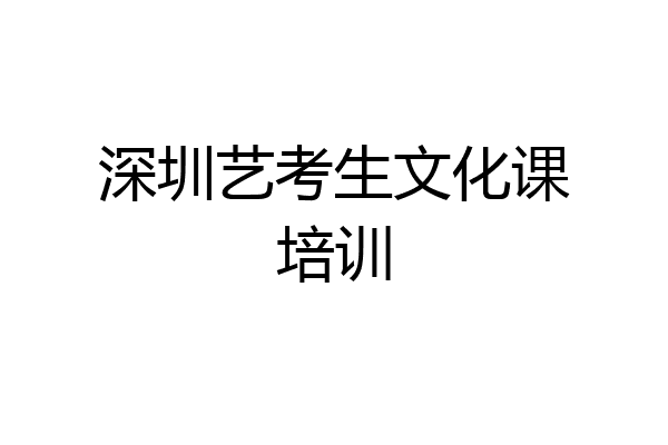深圳艺考生文化课培训