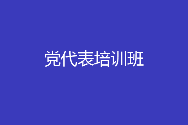 党代表培训班