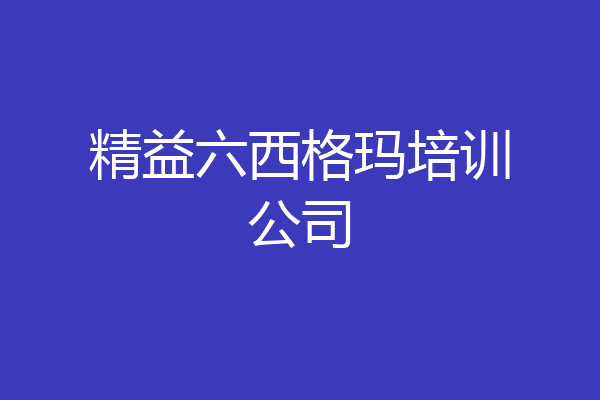 精益六西格玛培训公司