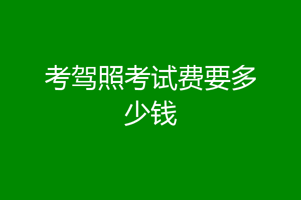 考驾照考试费要多少钱
