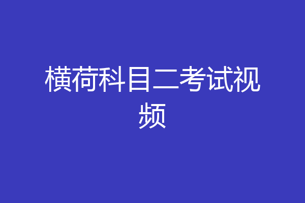 横荷科目二考试视频