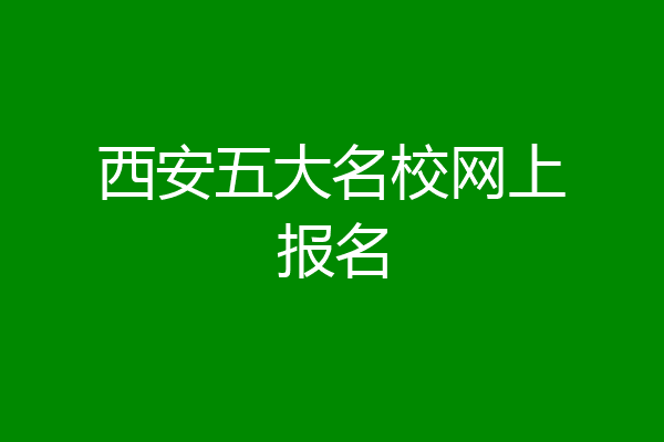 西安五大名校网上报名