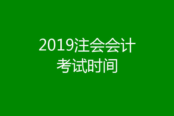 2019注会会计考试时间