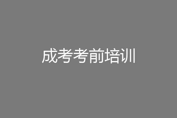成考考前培训