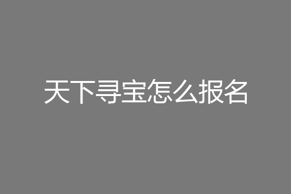 天下寻宝怎么报名