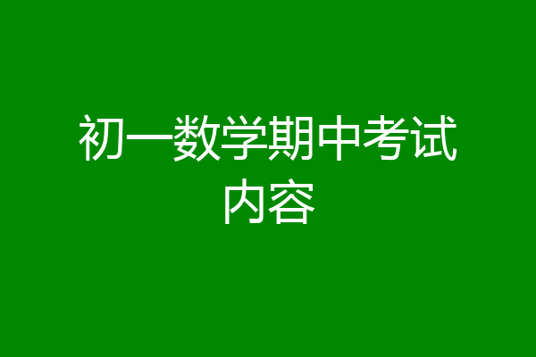 初一数学期中考试内容