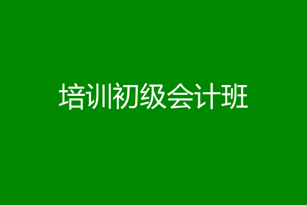 培训初级会计班