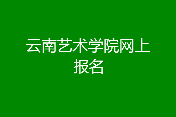 云南艺术学院网上报名