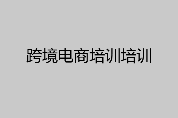 跨境电商培训培训