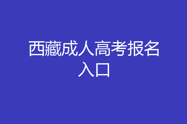 西藏成人高考报名入口