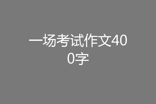 一场考试作文400字