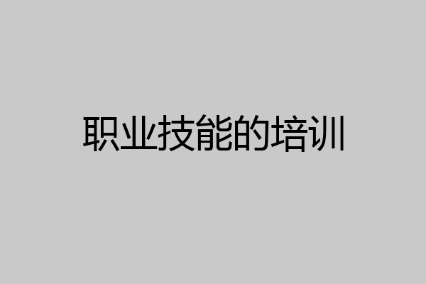 职业技能的培训
