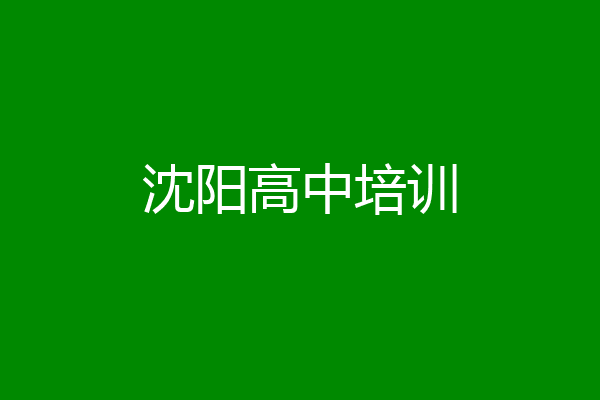 沈阳高中培训