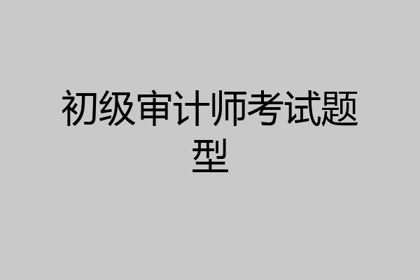 初级审计师考试题型