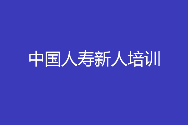中国人寿新人培训