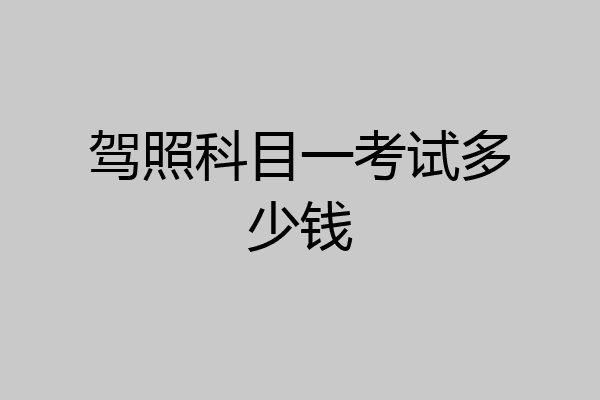 驾照科目一考试多少钱