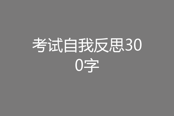考试自我反思300字