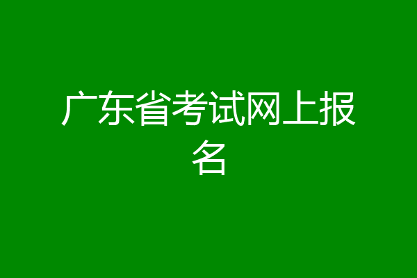 广东省考试网上报名