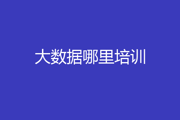 大数据哪里培训
