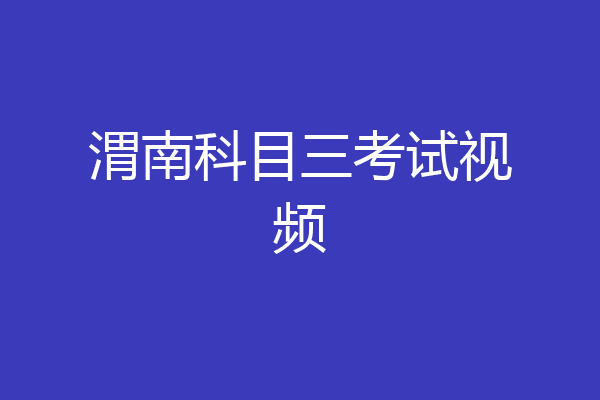 渭南科目三考试视频