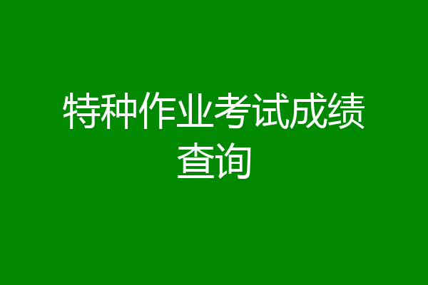 特种作业考试成绩查询