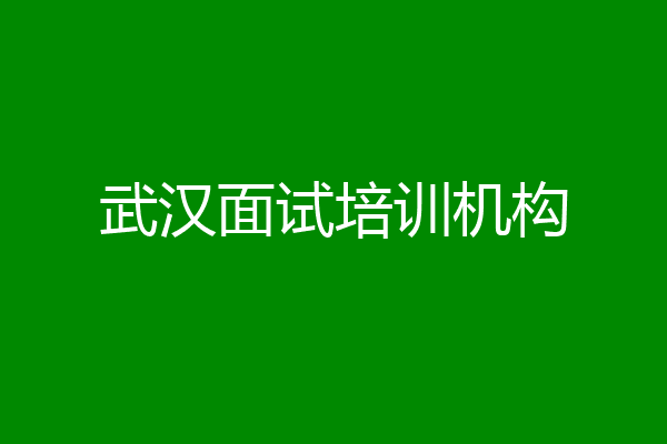 武汉面试培训机构