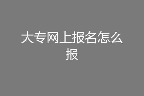 大专网上报名怎么报