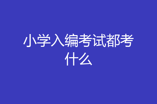 小学入编考试都考什么