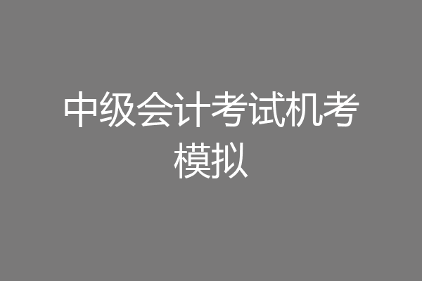 中级会计考试机考模拟