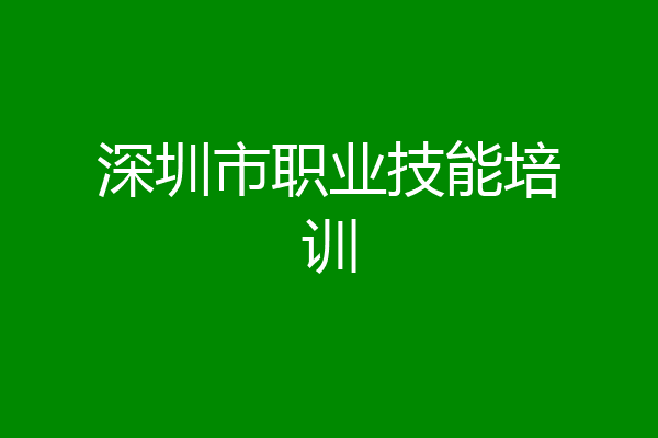 深圳市职业技能培训