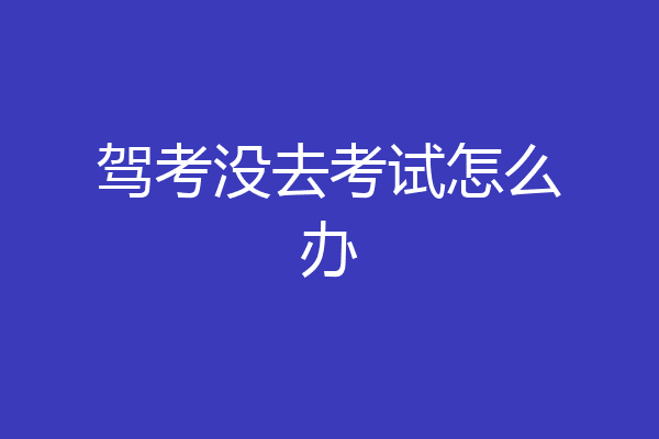 驾考没去考试怎么办