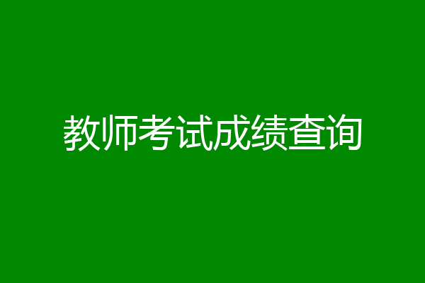 教师考试成绩查询