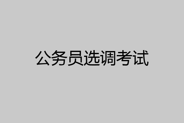 公务员选调考试