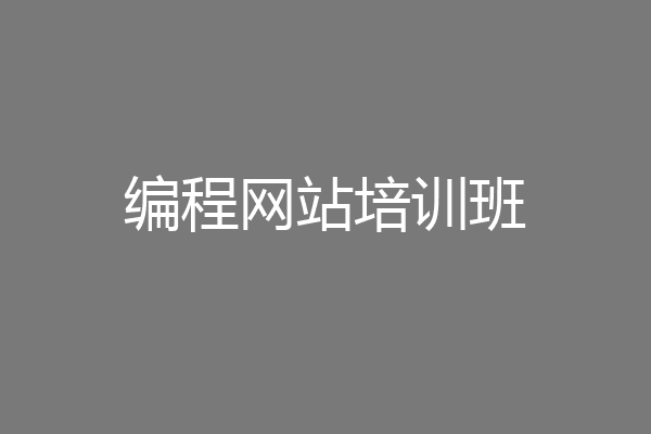 编程网站培训班