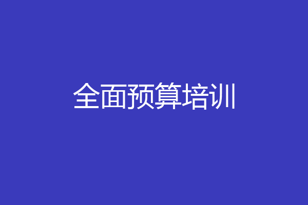全面预算培训